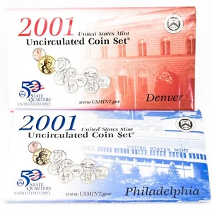 2001 United States Mint P & D Uncirculated Coin Set w State Quarters - Picture 1 of 9