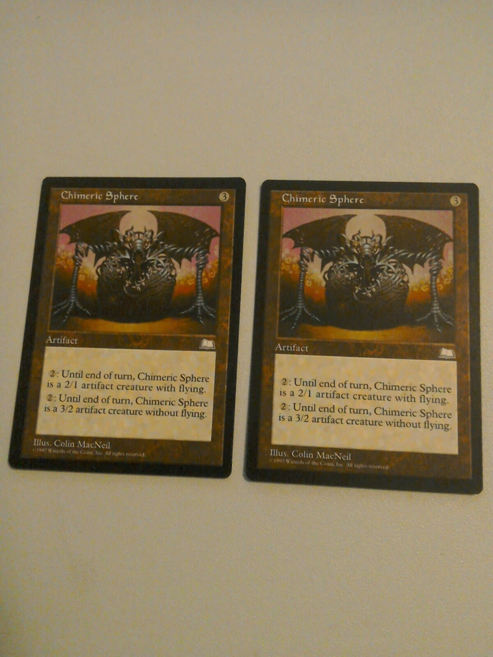 Magic the gathering Card. Chimeric Sphere x2. Weatherlight - Image 1 of 1