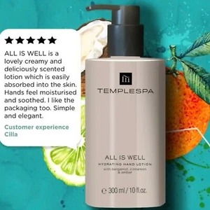 🌺⭐ TEMPLESPA ALL IS WELL Hydrating Hand & Nail Cream 300 ml – RRP £22 BNWOB 🌺 - Picture 1 of 3