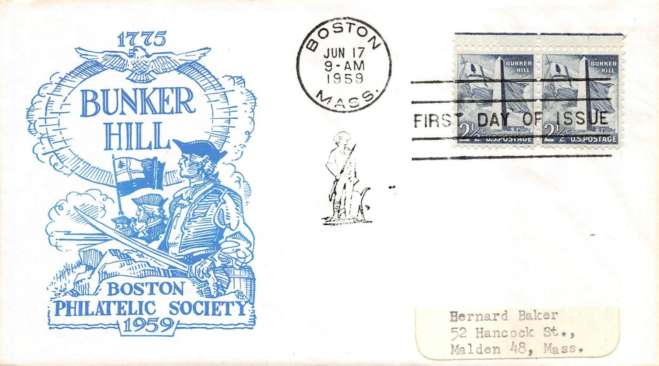 1034 2 1/2c Bunker Hill Monument, Boston Philatelic cachet [76801] - Image 1 of 1