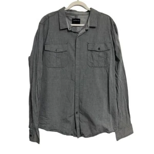 Calvin Klein jeans gray button down shirt 100% cotton men's size XXL casual - Picture 1 of 11