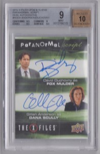 2019 UD The X-Files Dual Auto David Duchovny Gillian Anderson BGS 9 Auto 10