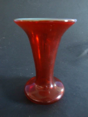 Jugendstil Glas Vase Blumenvase Glasvase glass lüstriert rot (0918-419) - Bild 1 von 3