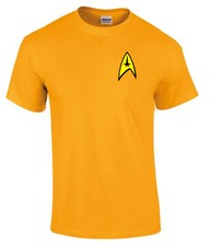 STAR TREK Captain Kirk TOS Command Fancy Dress Heavy Cotton T-shirt **All Sizes*