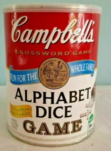 Campbell's Alphabet Dice Crossword Game Complete VGC Campbell's Soup - Picture 1 of 3
