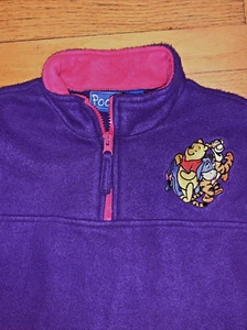 VTG Disney Winnie Pooh Eeyore Tigger 1/4 Zip Fleece Pullover Size Large - Picture 1 of 7