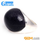 Blue sandstone Oval Beads Tibetan Silver Ring Size Fashion Jewelry 7 Materials