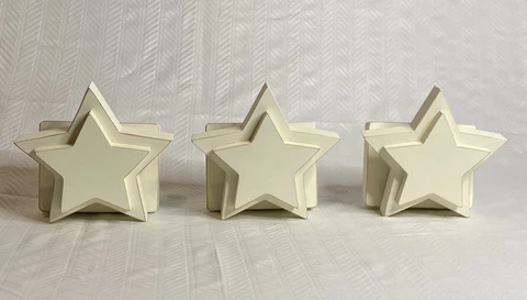 Wall hanging, double wood stars (set Of 3) large clips Cover
