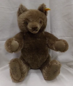 Steiff 0202/36 Brown Teddy Bear 13" Jointed & Ear Button Tag ~ Signed On Feet - Picture 1 of 8