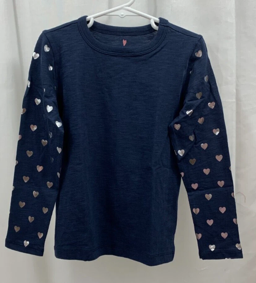 Girl's J Crew Crew Cuts Heart Sleeve T Shirt 4 - 5  NWT - Image 1 of 1