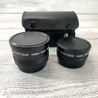Vintage PHOTOCO Video Wide Angle Converter Lenses - with Case 0.57X & 1.4X