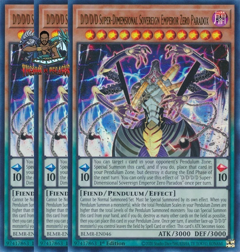 Yugioh! 3x D/D/D/D Super-Dimensional Sovereign Emperor Zero Paradox BLMR-EN046 - Image 1 of 1