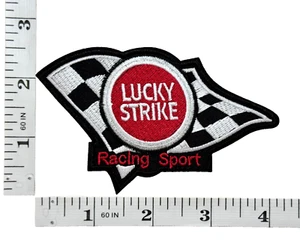 Embroidered Patch - Lucky Strike - Racing Sport - Motorcycles - NEW - Iron-on - Picture 1 of 1