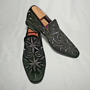 Donald Pliner Signature Black Embroidered Loafers | Made in Italy | Size: 13M - Picture 1 of 12