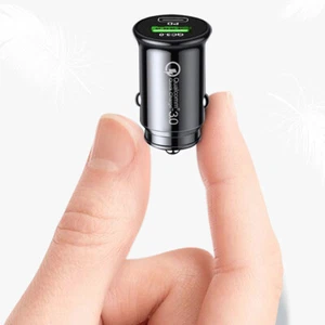 Black Mini USB Type-C Phone Charger QC3.0 Fast Charging Car Interior Accessories - Picture 1 of 6