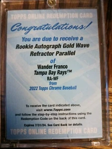 2022 Topps Chrome Wander Franco Rookie Auto Gold Wave Refractor Redemption /50 - Picture 1 of 2
