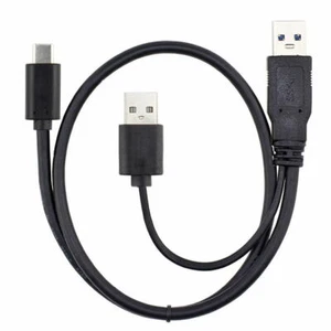 Cable Y de datos de doble alimentación USB-C tipo C a USB 3.0 macho y USB 2.0 de doble alimentación para portátil de 5 Gbps - Imagen 1 de 6