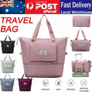 Foldable Travel Bag- Unisex Lightweight Large Capacity Folding Duffel Travel Bag - Picture 1 of 17