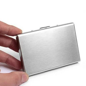 #Porta Carte di Credito Alluminio Metallo Scan Slim Blocco RFID Custodia Regalo Nuovo~ - Foto 1 di 14