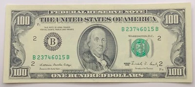 1988 Vintage $100 Note -Vintage Currency - New York - Hundred Dollar Bill - Image 1 of 2