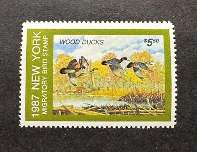 WTDstamps - 1987 NOVA YORK - Lote 3 - Selo State Duck - Estado perfeito OG NH - Imagem 1 de 2