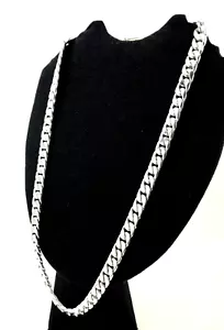 Collar largo y pesado de cadena Taxco mexicano plata esterlina 925. 28" 71cm, 179g - Imagen 1 de 12