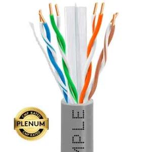 Cable Ethernet Plenum Cat 6 1000 ft gris | cobre desnudo | CMP, UTP, 23AWG - Imagen 1 de 3