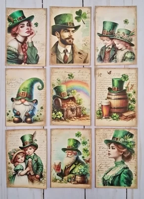 9 Día de San Patricio ~ Hecho a mano ~ Tarjetas de bolsillo ~ Libros de recortes ~ Diarios ~ Artesanías Foto 1 de 3