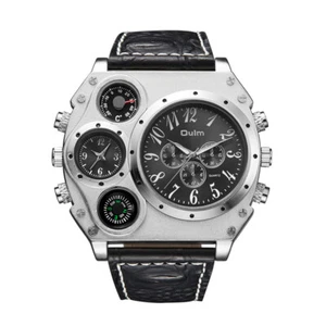 OULM Oversized Dial Casual Watch Temp Decro Display Trendy Wristwatch for Men - Foto 1 di 15