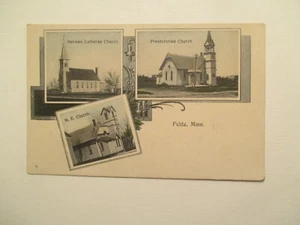 Cartolina Fulda Minnesota Chiesa Chiese Multivista MN - Foto 1 di 2