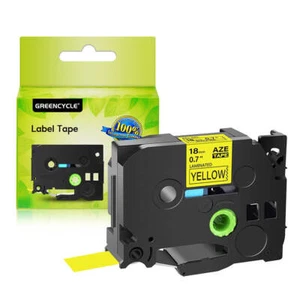 Cinta para hacer etiquetas compatible GREENCYCLE TZ-641 TZe-641 18 mm para Brother PTD600 EE. UU. - Imagen 1 de 9