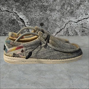 HEY DUDE ETNO GREY Men's 11 Wally Funk Patterned Loafer Shoes Slip-on - Picture 1 of 8