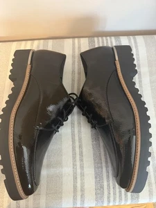 Franco Sarto schwarze Lack-Oxfords mit Sohle Größe 9,5 Charles NEU Schnürschuhe Halbschuhe - Bild 1 von 11