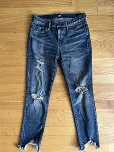 Jeans donna GAP 1969 migliore ragazza vita alta effetto invecchiato gamba dritta taglia 24 - Foto 1 di 16