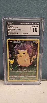 Pikachu 005/025 Celebrations Full Art Holo CGC 10 Gem Mint Pokemon  - Image 1 of 4