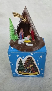 Vintage Mini 2" Nativity Scene Set Giltter Christmas Plastic China - #299 - Picture 1 of 7