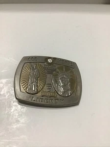 Vintage 100 Years Statue Of Liberty 1886 - 1986 Sterling Treasury Belt Buckle - Picture 1 of 3