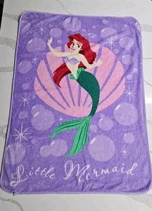 Vintage Disney Little Mermaid Baby Toddler Blanket Lovey Purple Ariel RARE-READ! - Picture 1 of 6