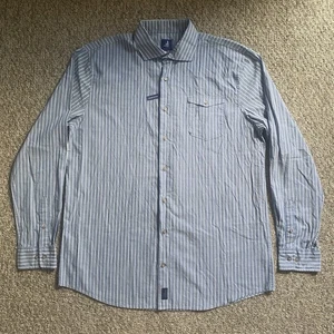 Johnnie O Hemd Herren XL blau gestreift Tweener Button Down Langarm - Bild 1 von 13