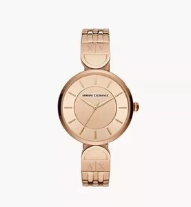 Armani Exchange Three-Hand Rose Gold-Tone Steel Watch AX5328 - Picture 1 of 11