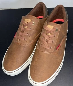 Herren Levis Braun Leder Schnürschuhe Sneaker Halbschuh Größe 11 - Bild 1 von 9