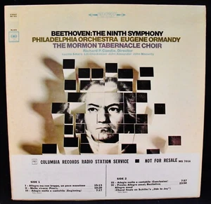 Beethoven: The Ninth Symphony~Philadelphia Orchestra~Eugene Ormandy~Promo Album - Picture 1 of 4