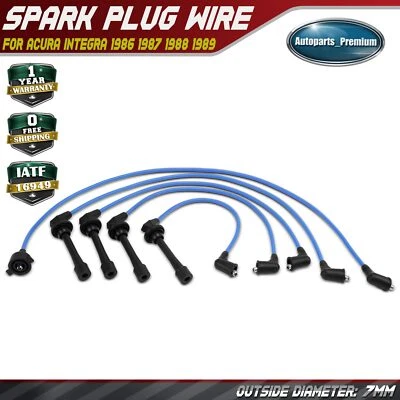 Nuevos juegos de cables de bujías de 5 piezas para Acura Integra 1986 1987 1988 1989 L4 1,6 L 7 mm Foto 1 de 4