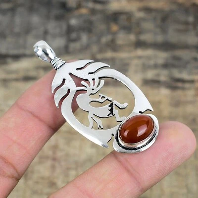 Corniola Gemma Fatto a Mano 925 Argento Sterling Ciondolo Gioielli Per Birthday - Immagine 1 di 4