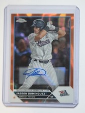 JASSON DOMINGUEZ 2023 TOPPS PRO DEBUT CHROME AUTO ORANGE LAVA #01/25 (SB)