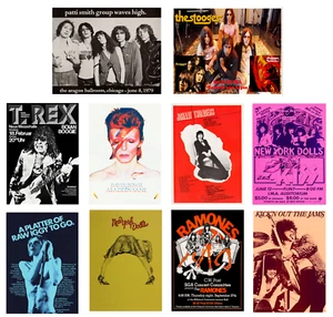 (10) Carteles de concierto y personalidad de reproducción de 13 x 17 Glam Punk 1969-79 - Imagen 1 de 11