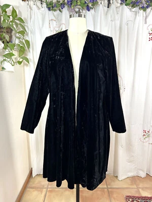 Abrigo Chaqueta Columpio Noche Terciopelo Aplastado Negro Fredericks Of Hollywood Años 90 De Colección M Foto 1 de 4