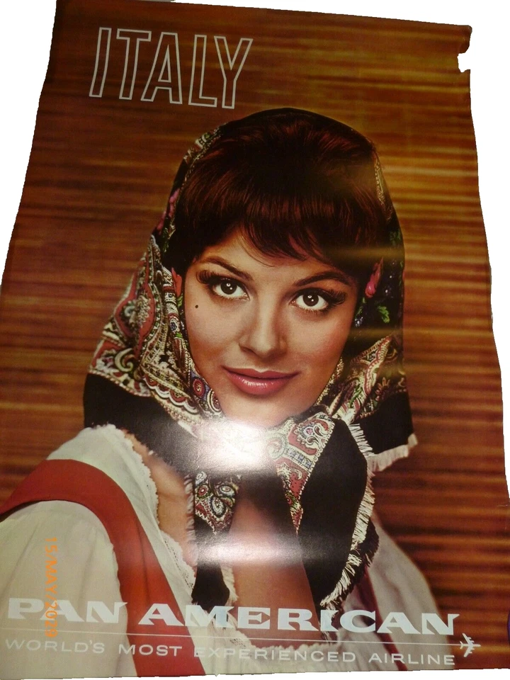 Cartel de viaje vintage de PAN AM AIRWAYS AIRWAYS Italia MUJERES DEL MUNDO 1964 Foto 1 de 4
