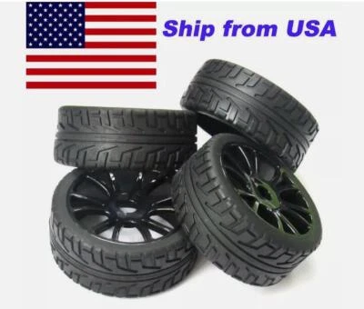 4PCS HSP 180043 Wheel Rim & Tires Tyre 17mm Hub for 1/8 Off-Road RC Car Truck - Image 1 of 4