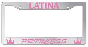 Marco de placa de metal cromado PRINCESA LATINA accesorio automático - Imagen 1 de 1